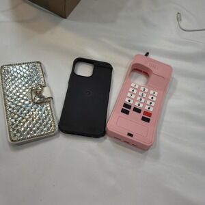Pink Silicone Telephone iPhone Case Fitting 14 Plus, 15 Plus, 12 Max And 13 Pro